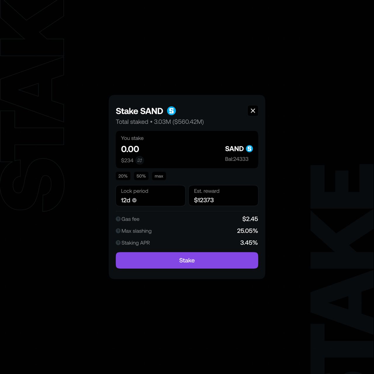SAND Staking UI